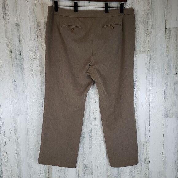 Talbots Tan Straight Leg Trousers Sz 22W - Picture 2 of 4
